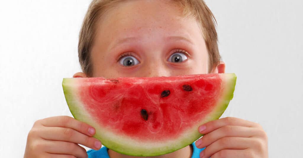 Wassermelonen Kerne Weitspucken Wettbewerb Geburtstag