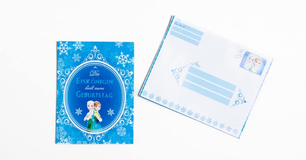 Eiskönigin Einladung Geburtstag Anna Elsa kostenlos selbst ausdrucken karte