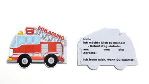 Feuerwehr Einladung kostenlos Vorlage selbst drucken Geburtstag Kinder