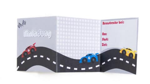 Einladung Formel 1 Rennwagen Rennauto selbst ausdrucken Kindergeburtstag kostenlos