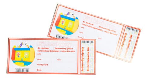 Einladung für Indoor Spielplatz Geburtstag selbst drucken kostenlos
