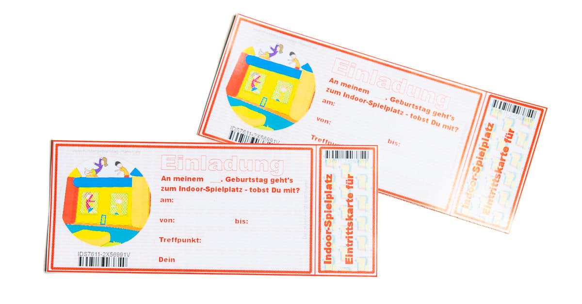 Vorlagen Einladung Indoorspielplatz Basteln
