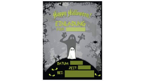 Halloween Einladung Party selber drucken kostenlos karte