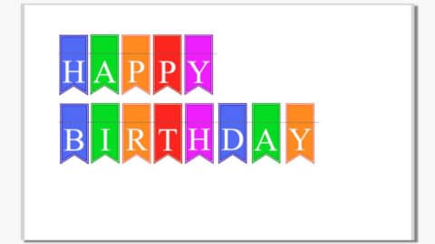 Happy Birthday Girlande für Kuchen Kindergeburtstag Geburtstag Dekoration drucken