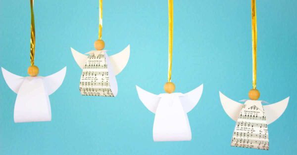 Engel basteln aus Papier Kindergeburtstag kinder weihnachten advent einfach vorlage drucken kostenlos frei