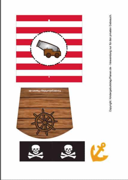 Piraten Druckvorlage für Snackbox