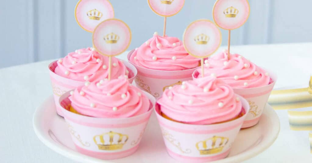 Prinzessin cupcake deko wrapper Kindergeburtstag Prinzessin-Geburtstag