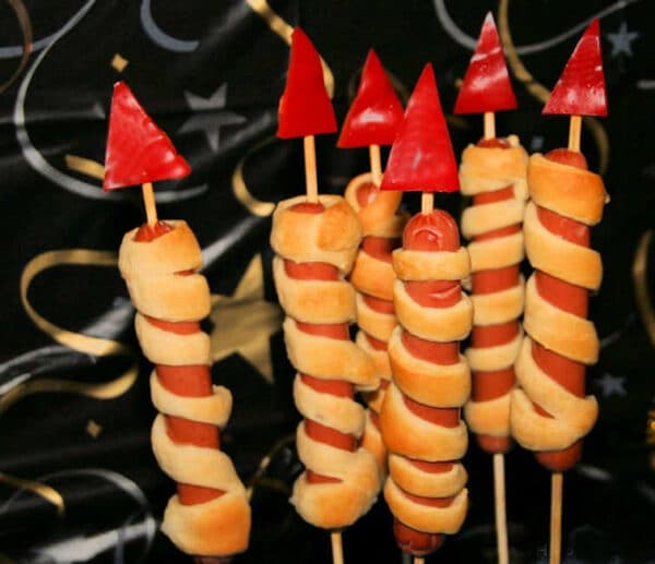 Rezept für Silvester Party mit Kindern Würstchen im Schlafrock