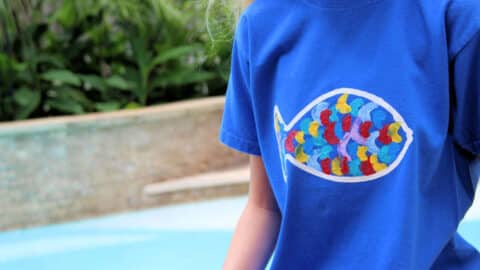 T-Shirt bedrucken Fisch selber machen Kindergeburtstag basteln