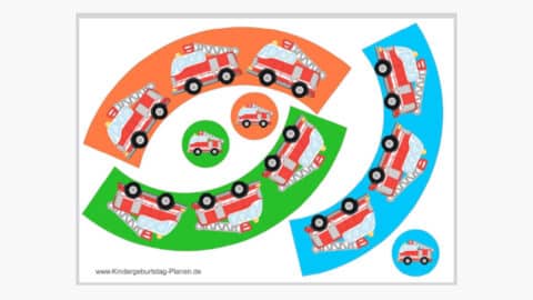 cupcake dekoration wrapper feuerwehr geburtstag kinder