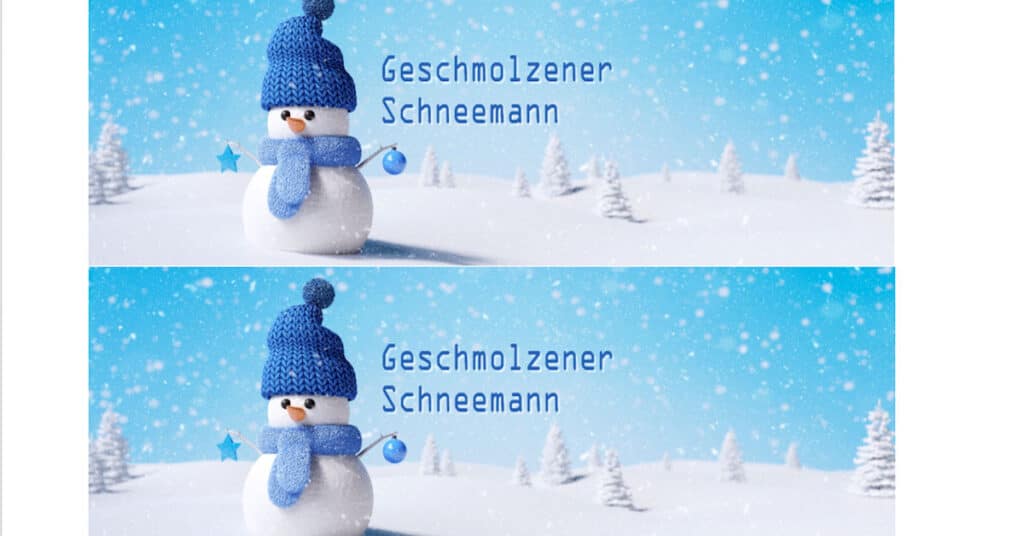 geschmolzener Schneemann (Wasser) Flaschen Etikett