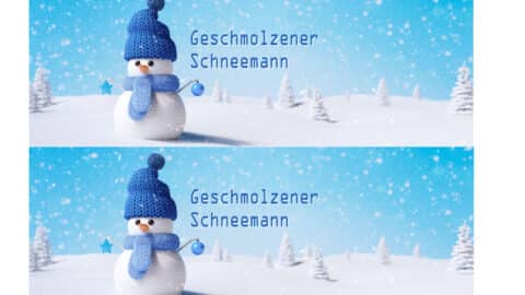 geschmolzener Schneemann (Wasser) Flaschen Etikett