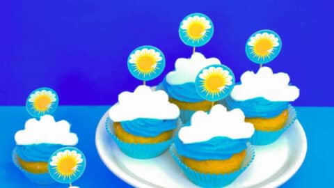 Cupcake deko topper sonne über den Wolken
