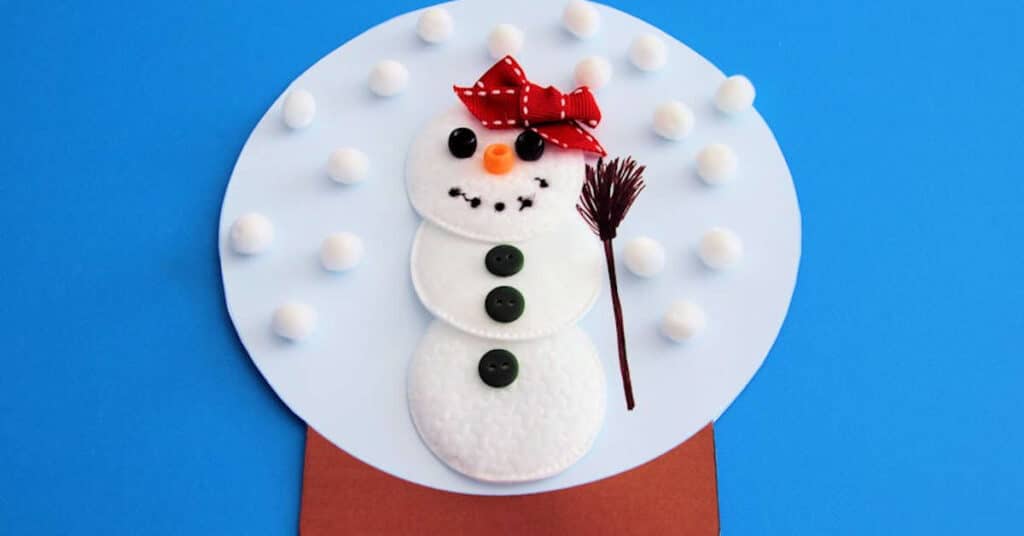 Schneekugel basteln dekorieren kindergeburtstag Schneemann