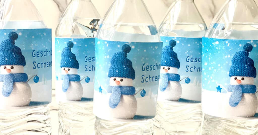 Etiketten für geschmolzener Schneemann